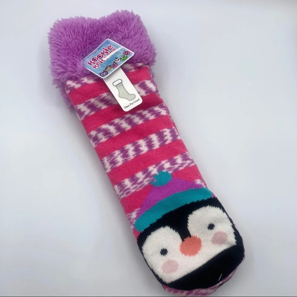 NWT Kookie Kritters Penguin Slipper Socks Toddler 7.5 - 3.5